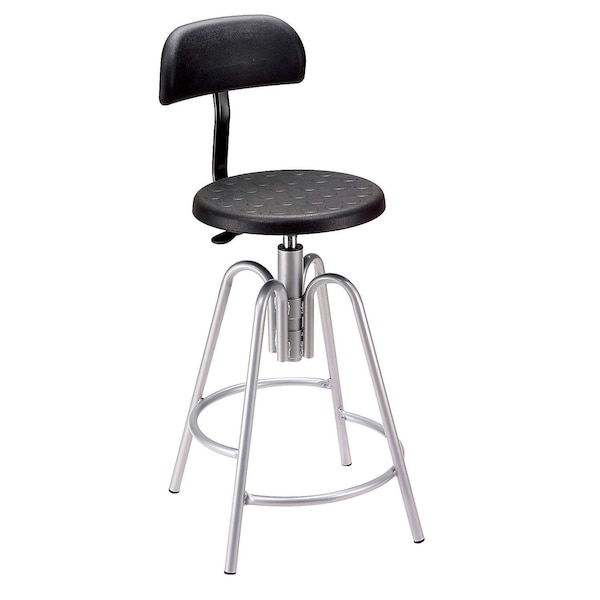 Polyurethane Shop Stool With Backrest Black